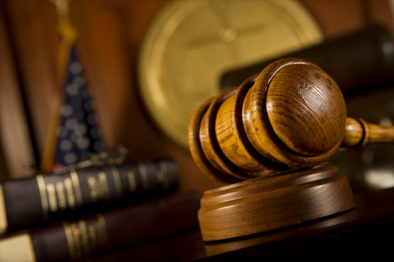 Gavel and legal books